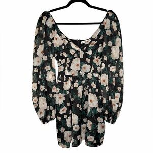 Abercrombie & Fitch Long Balloon Sleeved Mini Shift Dress